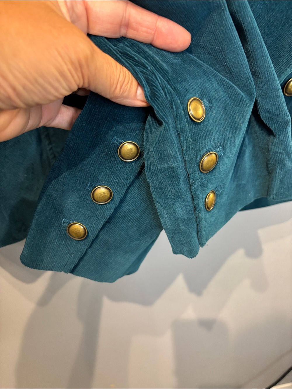 Bianca Nygard Teal Corduroy Victorian Blazer - Picture 4 of 8